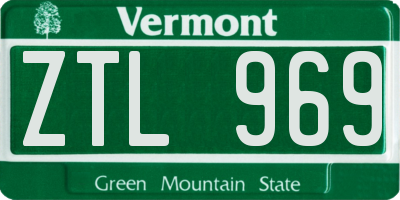 VT license plate ZTL969