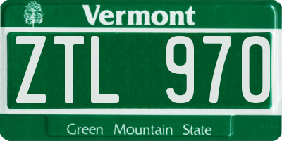 VT license plate ZTL970