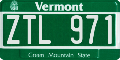VT license plate ZTL971