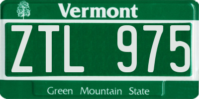 VT license plate ZTL975
