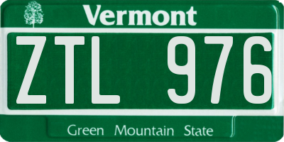 VT license plate ZTL976
