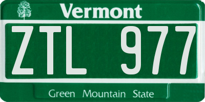 VT license plate ZTL977