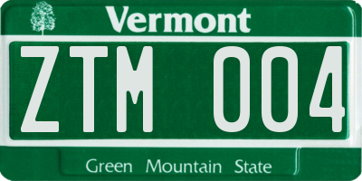 VT license plate ZTM004