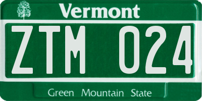 VT license plate ZTM024