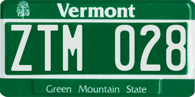 VT license plate ZTM028