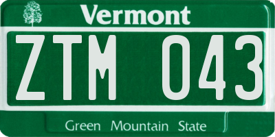 VT license plate ZTM043