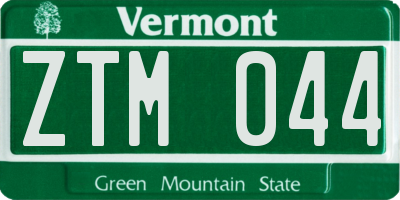 VT license plate ZTM044