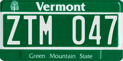 VT license plate ZTM047