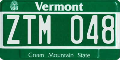 VT license plate ZTM048