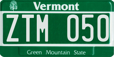 VT license plate ZTM050