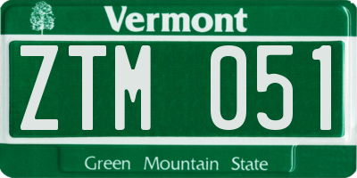 VT license plate ZTM051