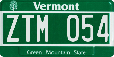 VT license plate ZTM054