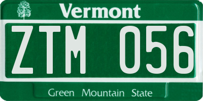 VT license plate ZTM056