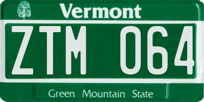 VT license plate ZTM064