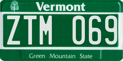 VT license plate ZTM069