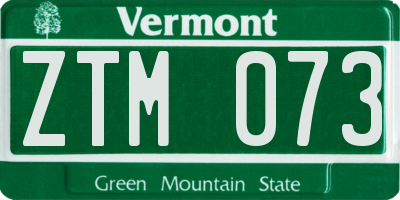 VT license plate ZTM073