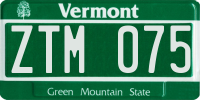 VT license plate ZTM075