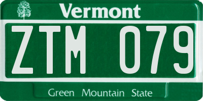 VT license plate ZTM079