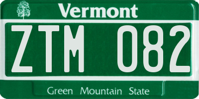 VT license plate ZTM082