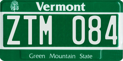 VT license plate ZTM084