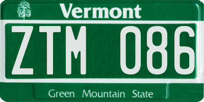 VT license plate ZTM086