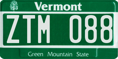 VT license plate ZTM088