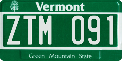 VT license plate ZTM091