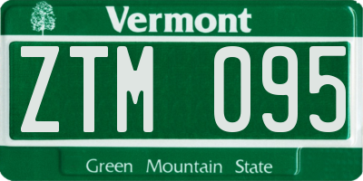 VT license plate ZTM095
