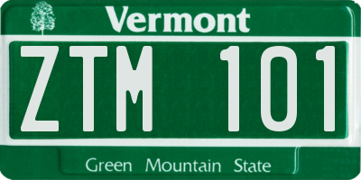 VT license plate ZTM101