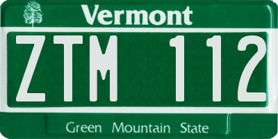 VT license plate ZTM112