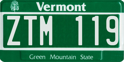 VT license plate ZTM119