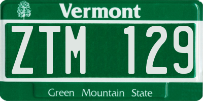 VT license plate ZTM129