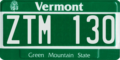 VT license plate ZTM130