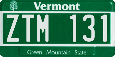 VT license plate ZTM131
