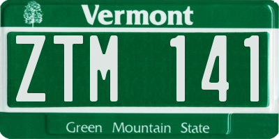 VT license plate ZTM141