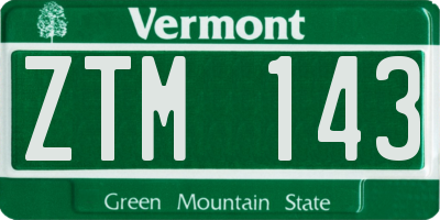 VT license plate ZTM143