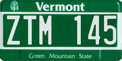 VT license plate ZTM145