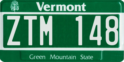 VT license plate ZTM148