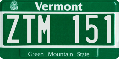 VT license plate ZTM151