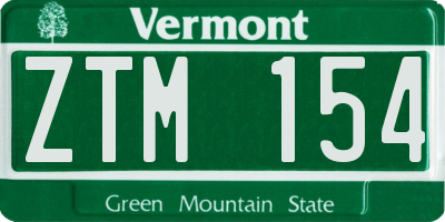VT license plate ZTM154