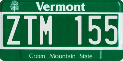 VT license plate ZTM155