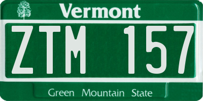 VT license plate ZTM157