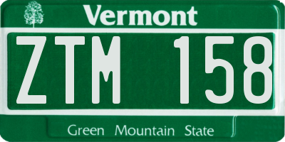 VT license plate ZTM158