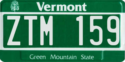 VT license plate ZTM159