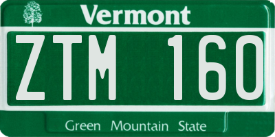VT license plate ZTM160