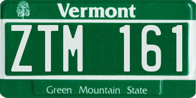 VT license plate ZTM161