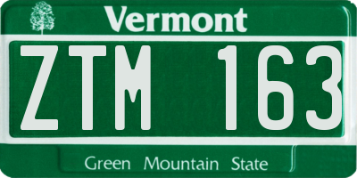 VT license plate ZTM163