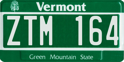 VT license plate ZTM164