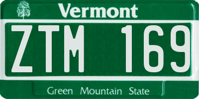 VT license plate ZTM169