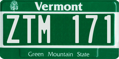 VT license plate ZTM171